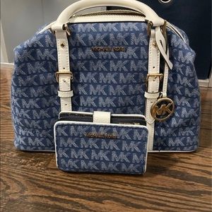 Michael kors denium logo tote